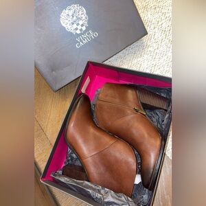 Vince Camuto Two-Tone Brown Ankle Booties